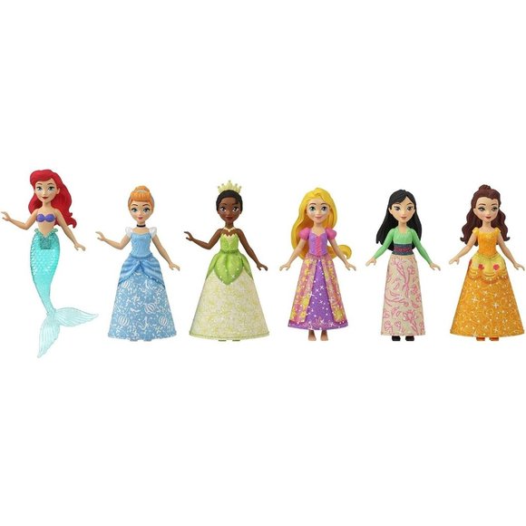 6 Posable Small Princeses with Sparkling Clothing 13 Tea Party Accessories - Picture 3 of 10